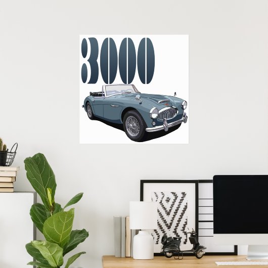 Poster Austin Healey 3000 (Bureau à domicile)