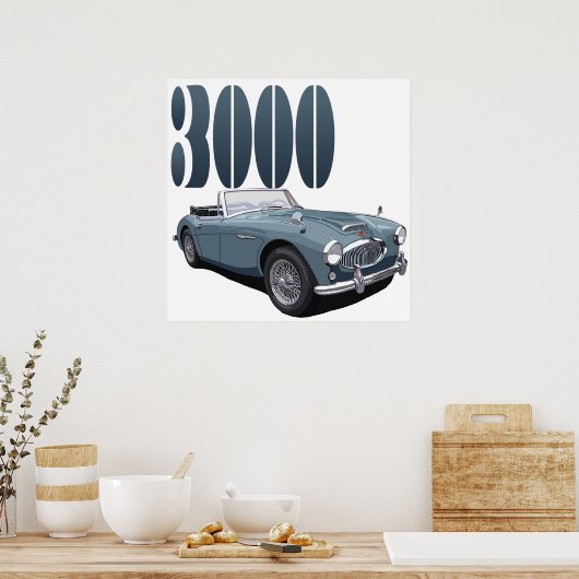 Poster Austin Healey 3000 (Cuisine)