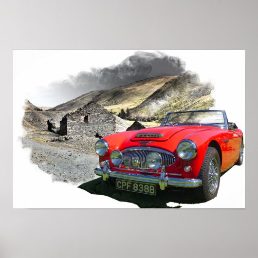 Poster Austin Healey 3000 en Gallois (Devant)