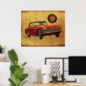 Poster Austin Healey Sprite (Bureau à domicile)