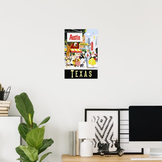 Poster Austin, Texas (Bureau à domicile)