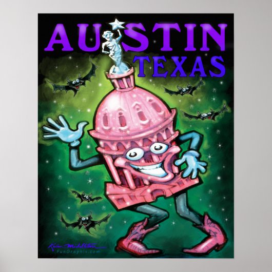 Poster Austin Texas (Voorkant)