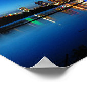 Poster Austin Texas Downtown Night Skyline Ladybird Lake (Coin)