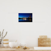 Poster Austin Texas Downtown Night Skyline Ladybird Lake (Cuisine)