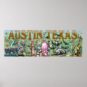 Poster Austin Texas Fun Art (Devant)