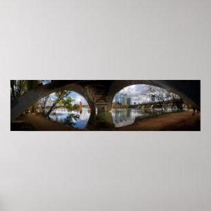Poster Austin Texas Ladybird Lake Trail Pont piétonnier
