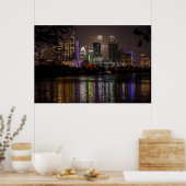 Poster Austin, Texas Skyline Pleine lune (Cuisine)