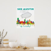 Poster Austin Texas Skyline-SG (Cuisine)
