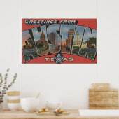 Poster Austin, TexasScènes de grandes lettresAustin, TX (Cuisine)