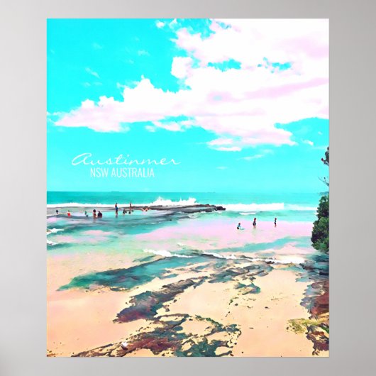Poster Austinmer Beach NSW Côte Sud (Devant)