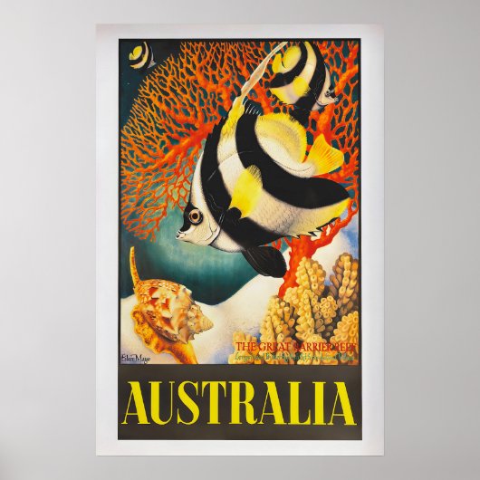 Poster Australia, the Great Barrier Reef by Eileen Mayo (Devant)