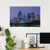 Poster Australia, Victoria, Melbourne, skyline along (Bureau à domicile)
