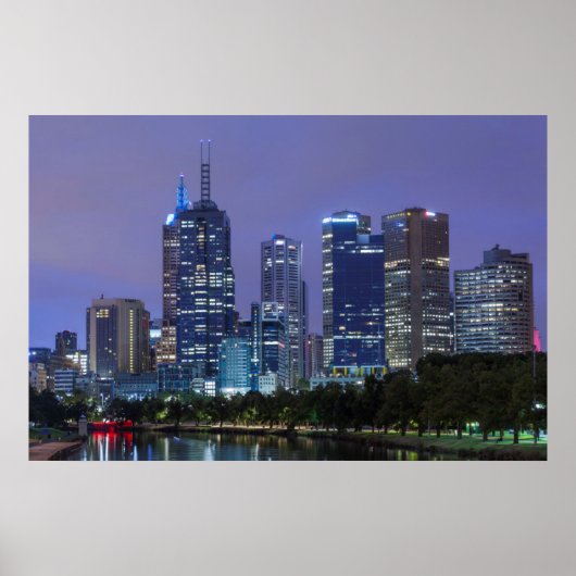 Poster Australia, Victoria, Melbourne, skyline along (Devant)