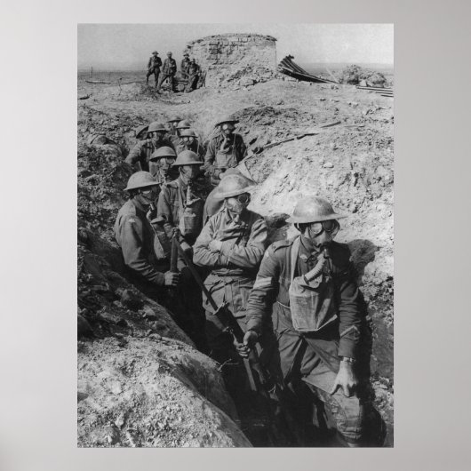 Poster Australian Infantry Wearing Small Box Respirators (Devant)