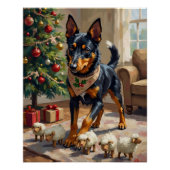 Poster Australian Kelpie Herding Christmas Art (Devant)