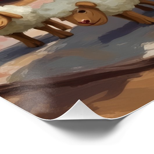 Poster Australian Kelpie Herding Christmas Art (Coin)