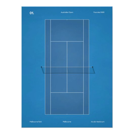 Poster Australian Open Tennis Court (Devant)