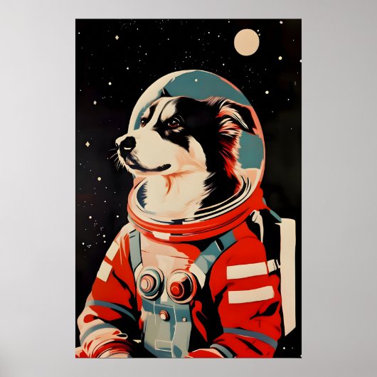 Poster Australian Shepherd Astronaut Poster, Australian (Devant)