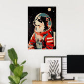 Poster Australian Shepherd Astronaut Poster, Australian (Bureau à domicile)