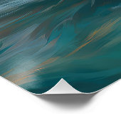 Poster Australian Shepherd Beach Surfing Peinture (Coin)