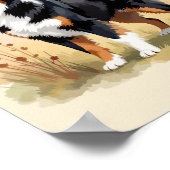 Poster Australian Shepherd Black Tricolor Aussie Dog (Coin)