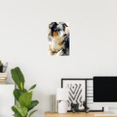 Poster Australian shepherd dog portrait (Bureau à domicile)