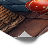 Poster Australian Shepherd Fireplace with Christmas Light (Coin)