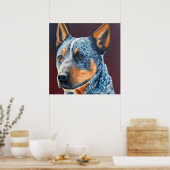 Poster Australian Stumpy Tail Cattle Dog - Portrait de ch (Cuisine)