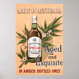 Poster Australian Whisky publicité Vintage