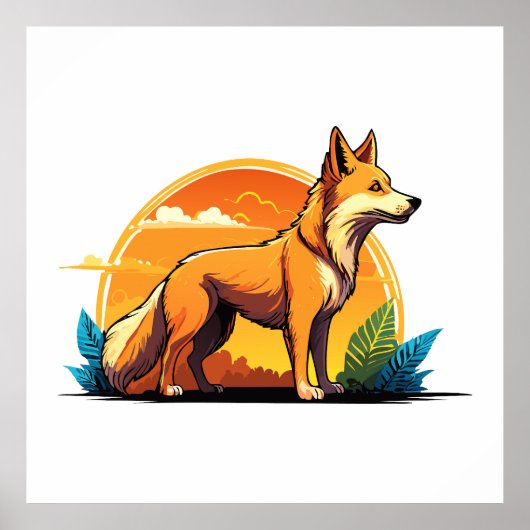 Poster Australian wild dog dingo (Devant)