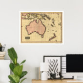 Poster Australie Asie Carte Par John Pinkerton 1818 (Bureau à domicile)