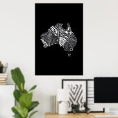 Poster Australie Carte Aussie Aussie Aussie Oi Oi Oi (Bureau à domicile)