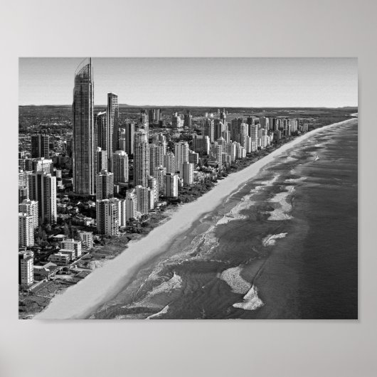 Poster Australie Côte d'Or noir et blanc (Devant)