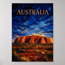Australie : Nuit Mystique Uluru Art Souvenir