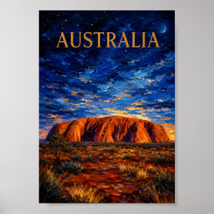 Poster Australie : Nuit Mystique Uluru Art Souvenir