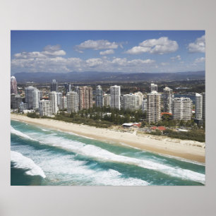 Poster Australie, Queensland, Gold Coast, Main Beach -