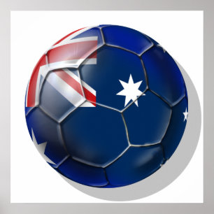Poster Australie Socceroos Fans de football drapeau austr