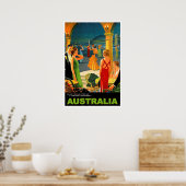 Poster Australie, soirée romantique, voyage vintage (Cuisine)