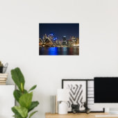 Poster Australie, Sydney. Skyline avec l'Opéra vu (Bureau à domicile)