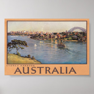 Poster Australie Sydney Vintage voyage du pont du port
