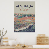 Poster Australie, Sydney, vue sur la ville et l'opéra (Cuisine)