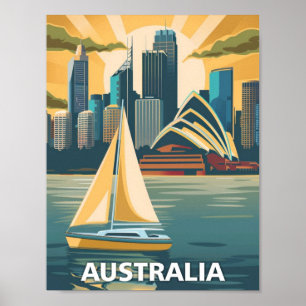 Poster Australie Vintage célèbre Travel Place