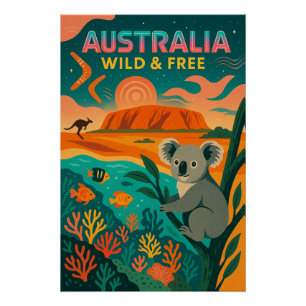 Poster Australie - Wild & Free 2025