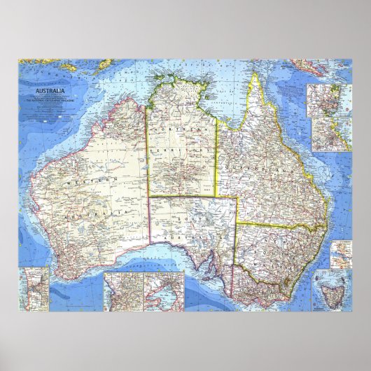 Poster " Australien : 1963/heute - Detaillierte Karte ... (Devant)