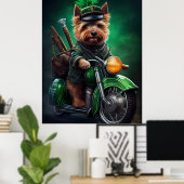 Poster Australien Terrier conduite vélo St. Patrick's Day (Bureau à domicile)