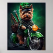 Poster Australien Terrier conduite vélo St. Patrick's Day (Devant)