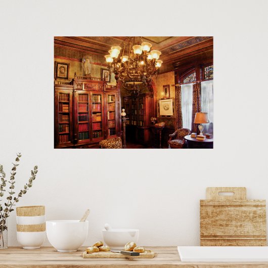 Poster Auteur - Dans la bibliothèque (Cuisine)