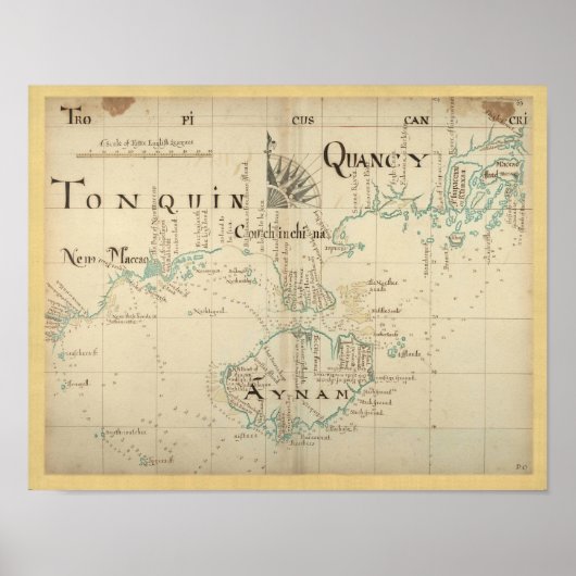 Poster Authentique carte pirate de 1690 (Devant)