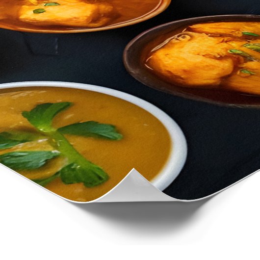 Poster Authentique Cuisine Indienne Variété (Coin)