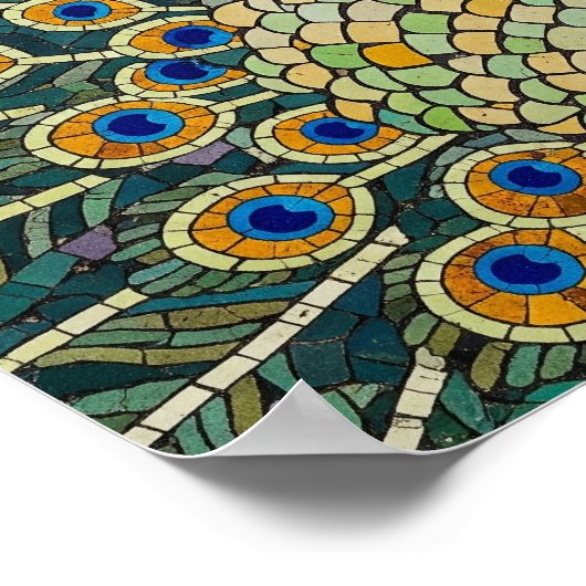 Poster Authentique Mosaïque Peacock (Coin)